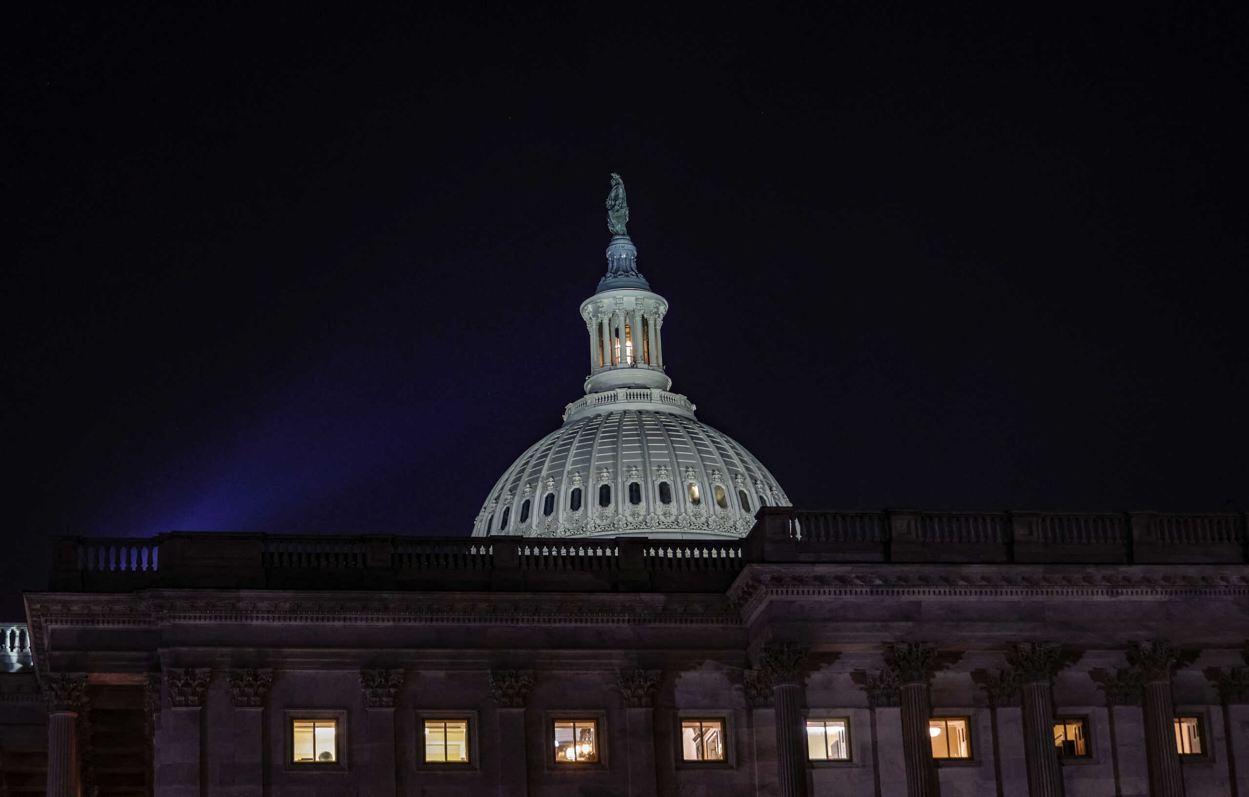 The U.S. Capitol Dome is illuminated as the Senate votes on debt ceiling legislation to avoid a historic default at the U.S. Capitol in Washington, U.S., June 1, 2023. REUTERS