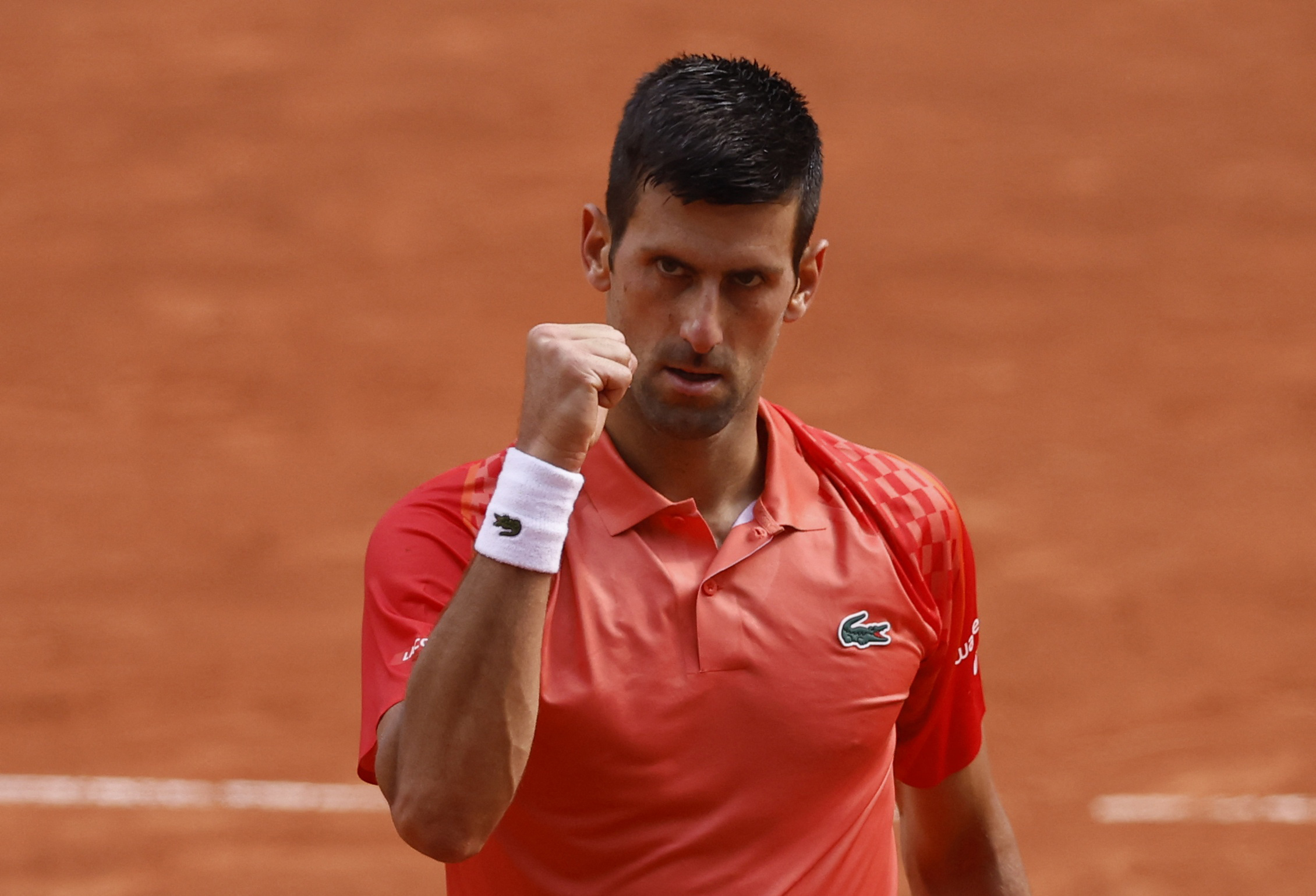 Tennis - French Open - Roland Garros, Paris, France - June 11, 2023 Serbia's Novak Djokovic reacts during his final match against Norway's Casper Ruud REUTERS
