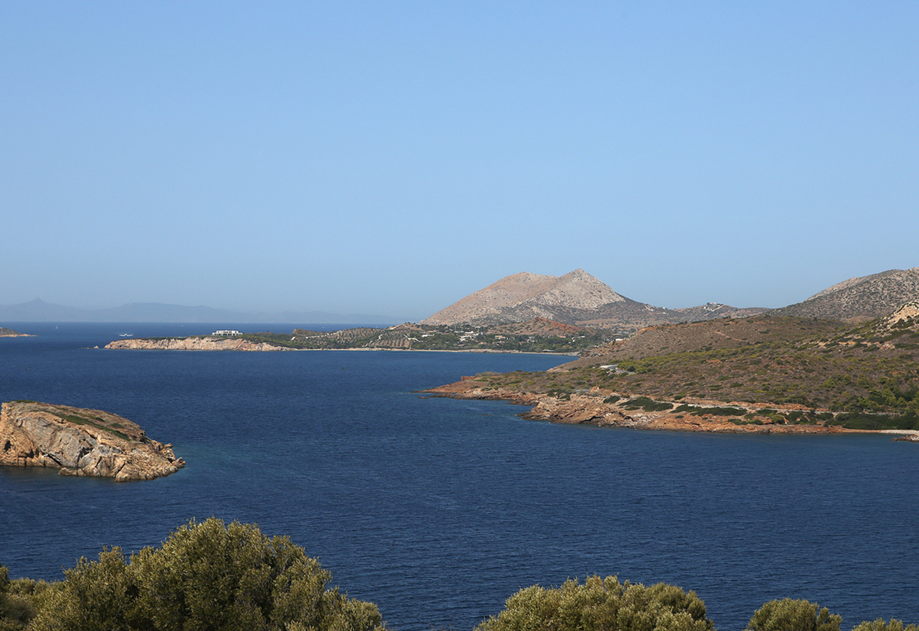 Cape Sounion, greece, september 19, 2017 :  exteriors of the ruins of the Temple of Poseidon in cape Sounion