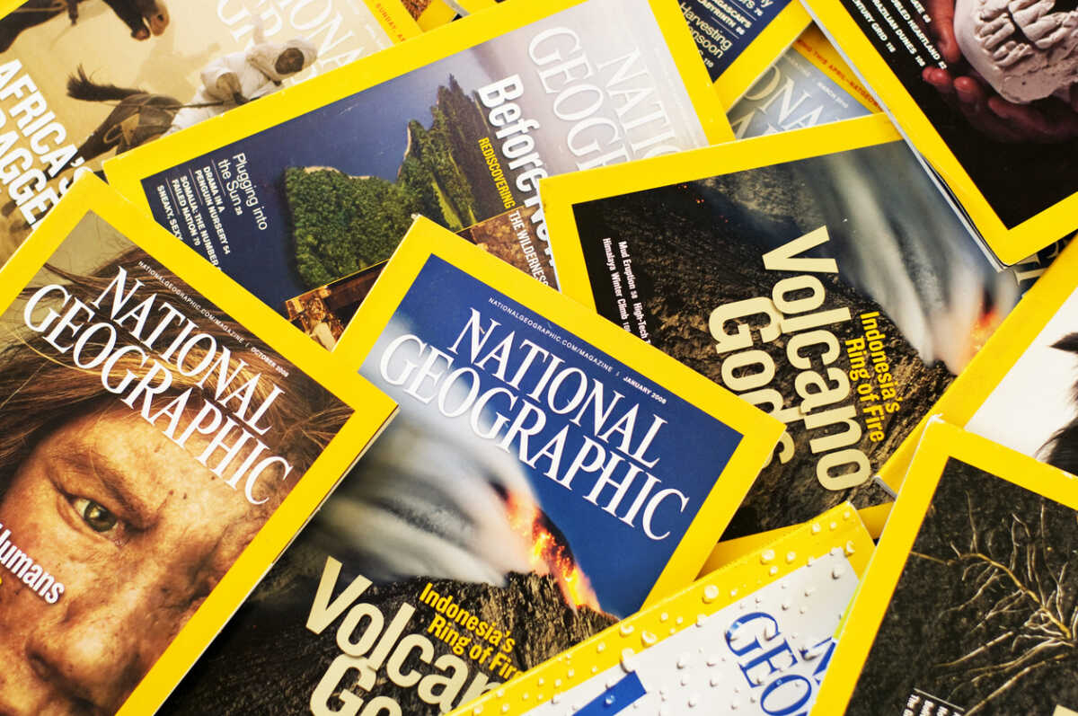 La Jolla, California, USA - September 16, 2011: National Geographic magazines taken in a studio. Headquartered in Wahington D.C., USA, National Geographic  is one of the biggest non-profit organization in the world.  Their magazines are widely circulated. all over the globe.