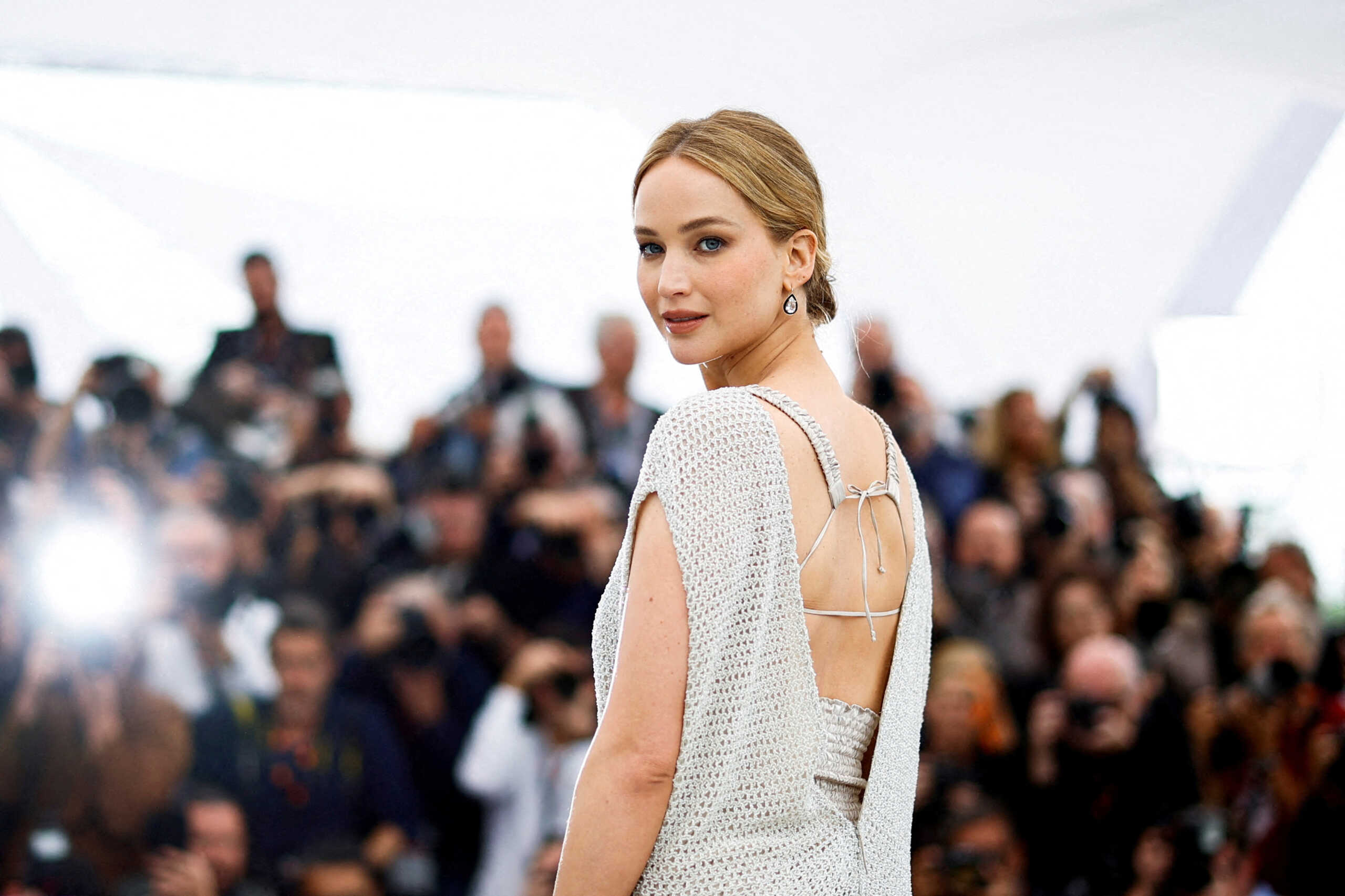 FILE PHOTO: The 76th Cannes Film Festival - Photocall for the documentary film "Bread and Roses" presented as part of Special Screenings - Cannes, France, May 21, 2023. Producer Jennifer Lawrence poses. REUTERS