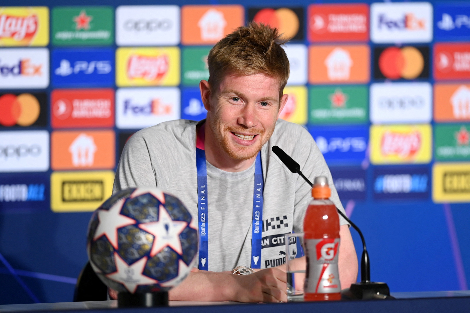 Soccer Football - Champions League Final - Manchester City Press Conference - Ataturk Olympic Stadium, Istanbul, Turkey - June 9, 2023 Manchester City's Kevin De Bruyne during the press conference Michael Regan