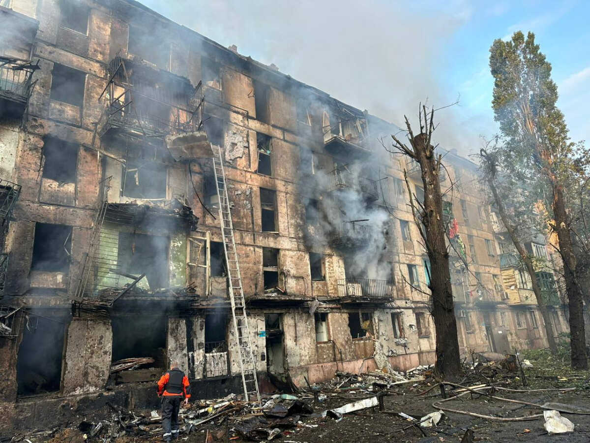 A view shows a residential building heavily damaged by a Russian missile strike, amid Russia's attack on Ukraine, in Kryvyi Rih, Dnipropetrovsk region, Ukraine June 13, 2023. Governor of Dnipropetrovsk Regional Military-Civil Administration Serhii Lysak via Telegram