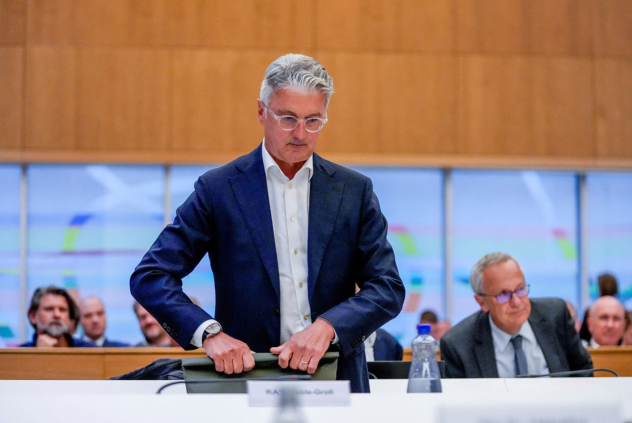 Rupert Stadler, former CEO of German car manufacturer Audi, enters a regional court room for the verdict in Munich, Germany, June 27, 2023.     Matthias Schrader