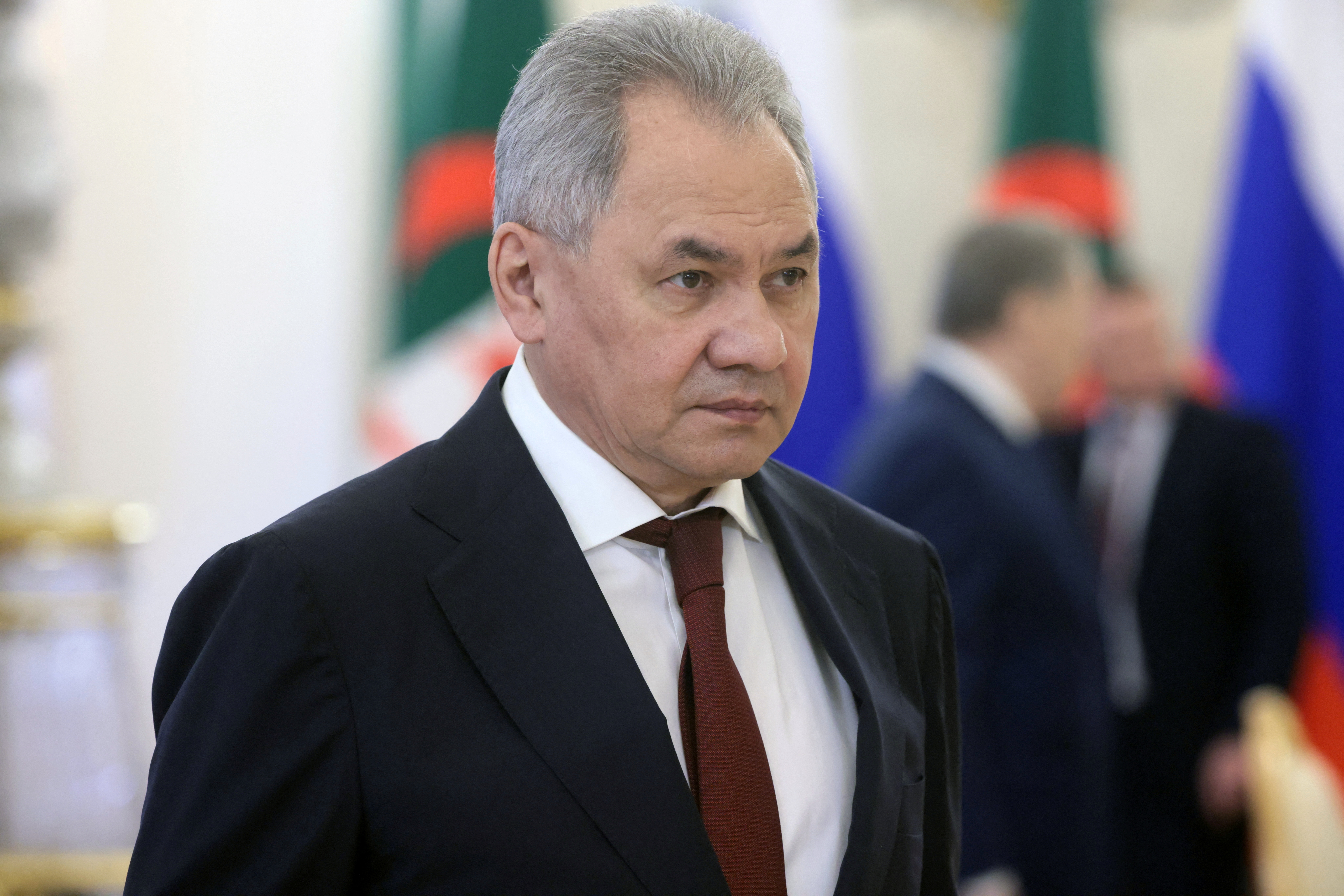 Russian Defence Minister Sergei Shoigu attends a meeting of Russian President Vladimir Putin and Algerian President Abdelmadjid Tebboune at the Kremlin in Moscow, Russia, June 15, 2023. Sputnik