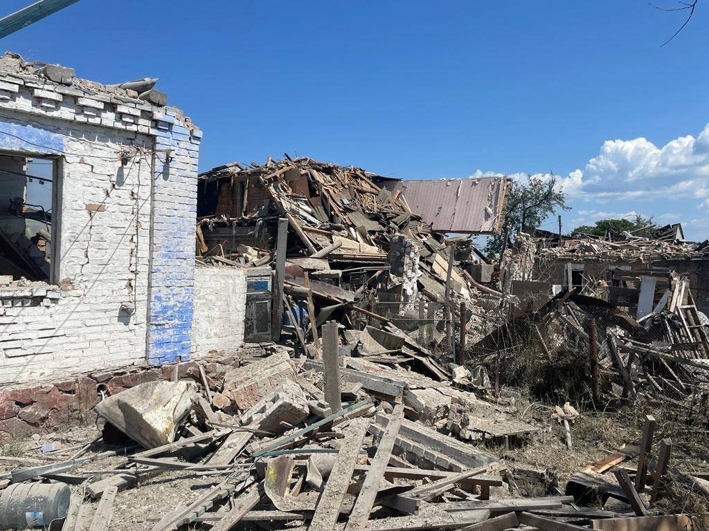 View of a residential area hit by a Russian missile strike, in Kyiv region, Ukraine January 16, 2023.  Head of the National Police of Kyiv region Andrii Nebytov via Telegram