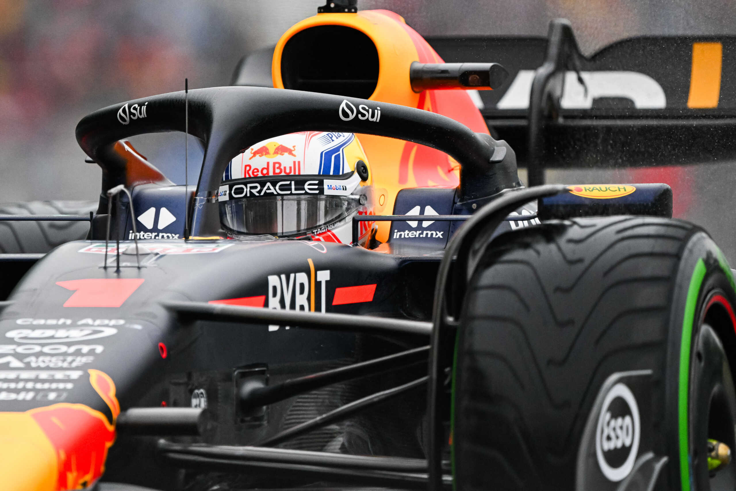Jun 17, 2023; Montreal, Quebec, CAN; Red Bull Racing driver Max Verstappen (NED) races during the qualifying session of the Canadian Grand Prix at Circuit Gilles Villeneuve. Mandatory Credit: David Kirouac-USA TODAY Sports