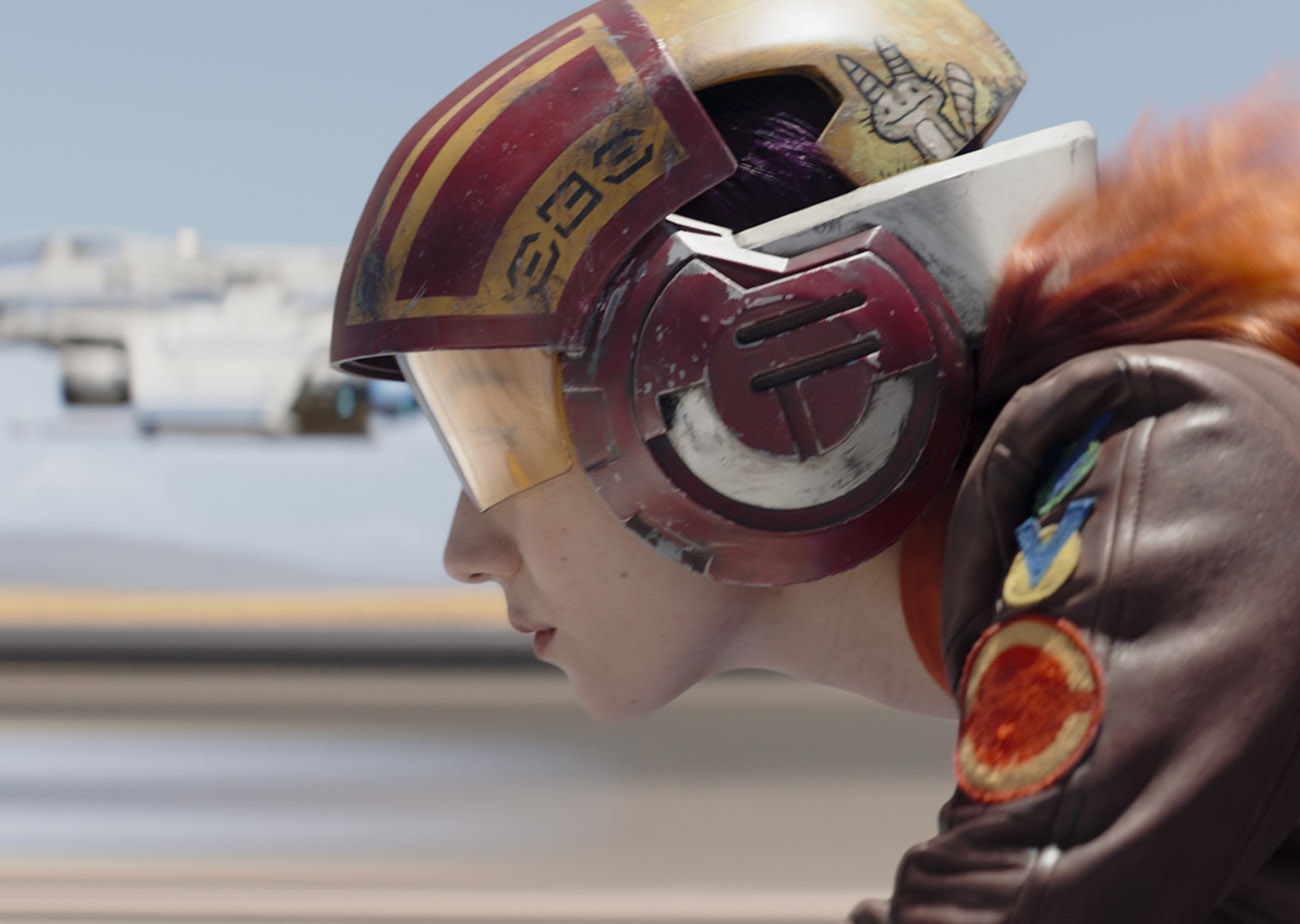 Sabine Wren (Natasha Liu Bordizzo) in Lucasfilm's STAR WARS: AHSOKA, exclusively on Disney+. ©2023 Lucasfilm Ltd. & TM. All Rights Reserved.