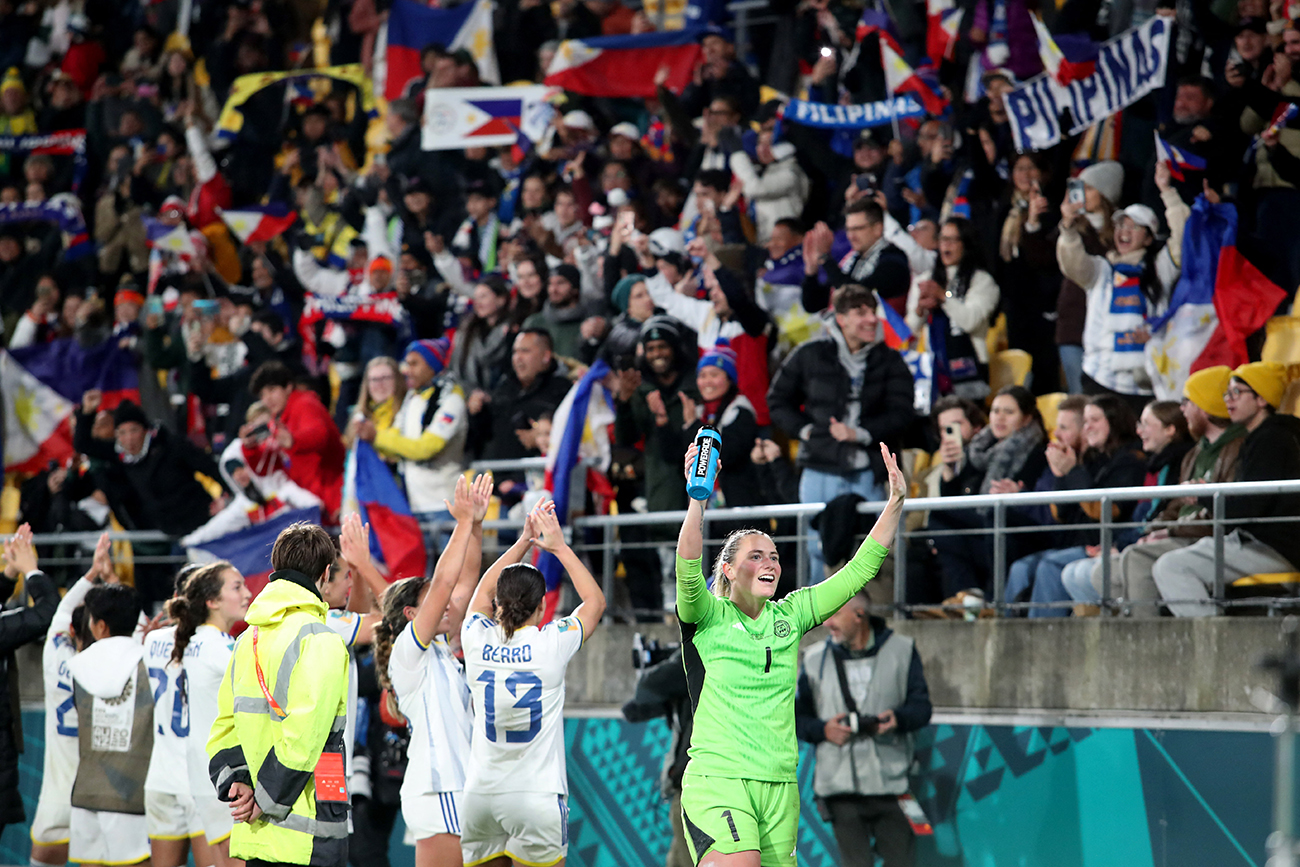Soccer Football - FIFA Women's World Cup Australia and New Zealand 2023 - Group A - New Zealand v Philippines - Wellington Regional Stadium, Wellington, New Zealand - July 25, 2023
Philippines' Olivia McDaniel celebrates after the match REUTERS
