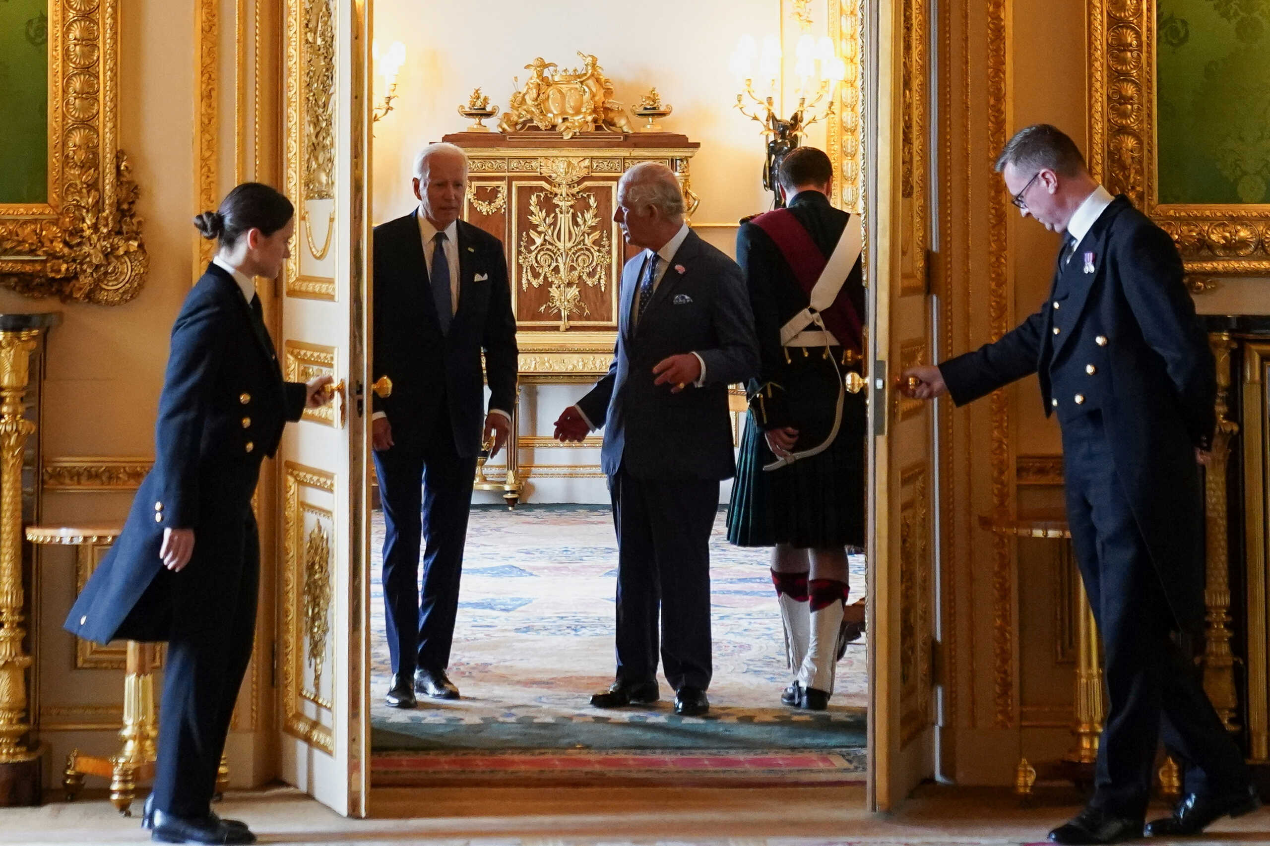 U.S. President Joe Biden meets Britain's King Charles at Windsor Castle in Windsor, Britain, July 10, 2023. REUTERS