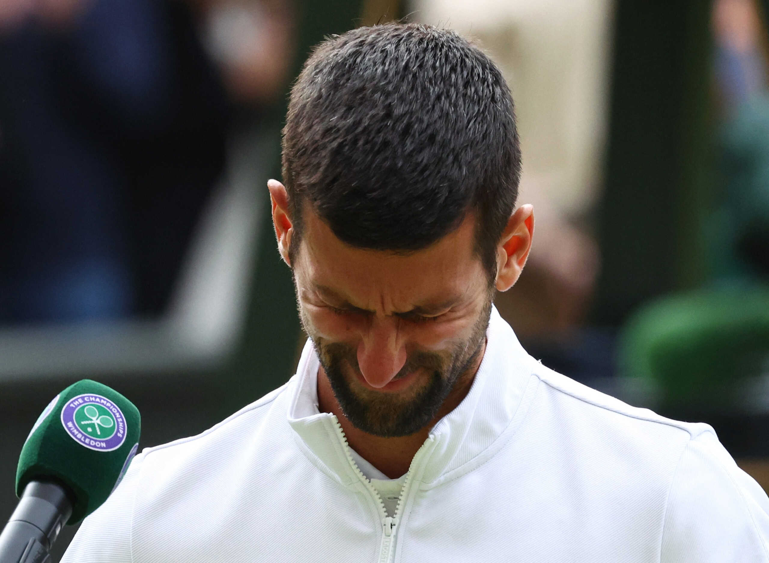 Tennis - Wimbledon - All England Lawn Tennis and Croquet Club, London, Britain - July 16, 2023 Serbia's Novak Djokovic looks dejected after losing his final match against Spain's Carlos Alcaraz REUTERS