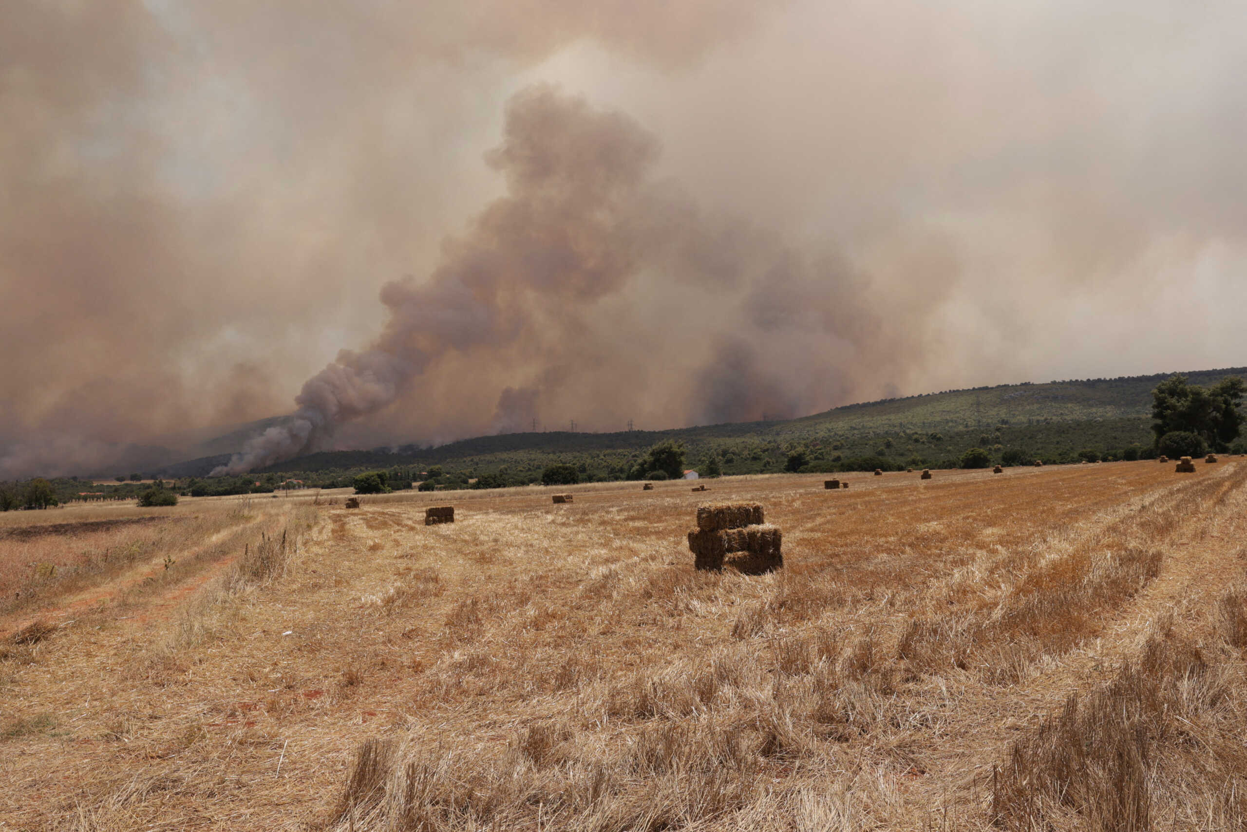 A wildfire burns near the village of Pournari, Greece, July 18, 2023. REUTERS