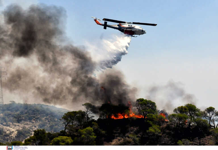 Σε δύσβατο σημείο η φωτιά στα Δερβενοχώρια - Συνεχίζεται η μάχη με τις φλόγες κοντά στη Στεφάνη