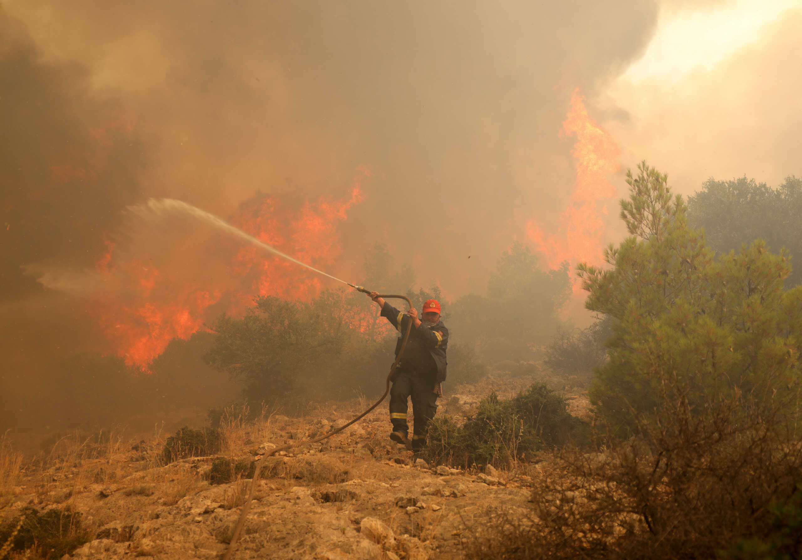 Φωτιά στη Μάνδρα: Μεγάλη αναζωπύρωση στην περιοχή – Μήνυμα του 112 για εκκένωση 4 οικισμών