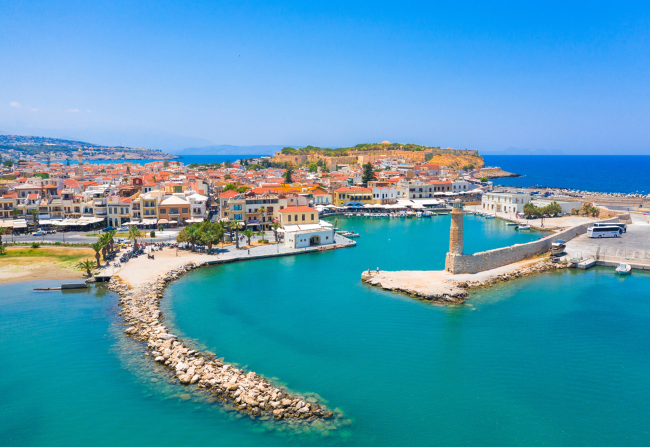 Old Venetian harbor of Rethimno, Crete, Greece
