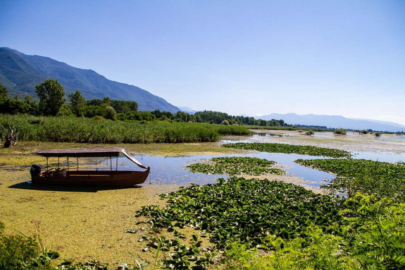 Edessa, Greece, July 12, 2022. Landscape of Lake Kerkini Lake Kerkíni, is a dam lake in the Serres regional district of Central Macedonia