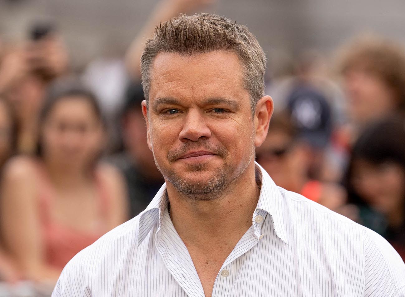FILE PHOTO: Cast member Matt Damon attends a photo call for "Oppenheimer" in London, Britain, July 12, 2023. REUTERS