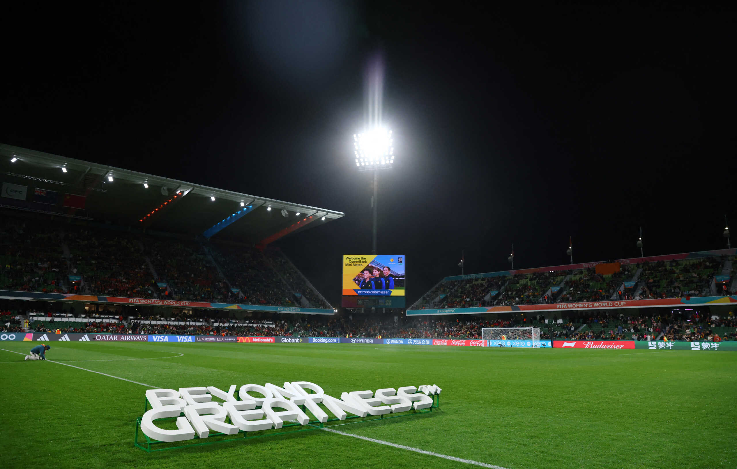 Soccer Football - FIFA Women’s World Cup Australia and New Zealand 2023 - Group D - Denmark v China - Perth Rectangular Stadium, Perth, Australia - July 22, 2023 General view inside the stadium before the match REUTERS