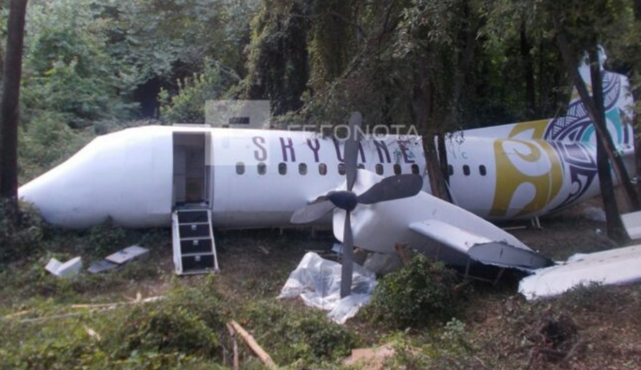 Πήλιο: Δείτε το αεροπλάνο που «συνετρίβη» σε δάσος για τα γυρίσματα κινηματογραφικής ταινίας