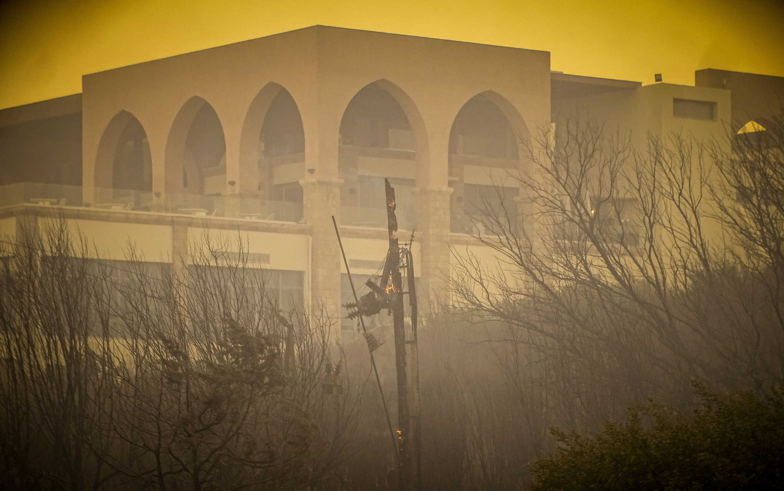 A burnt hotel is seen during a wildfire on the island of Rhodes, Greece, July 22, 2023. Argiris Mantikos