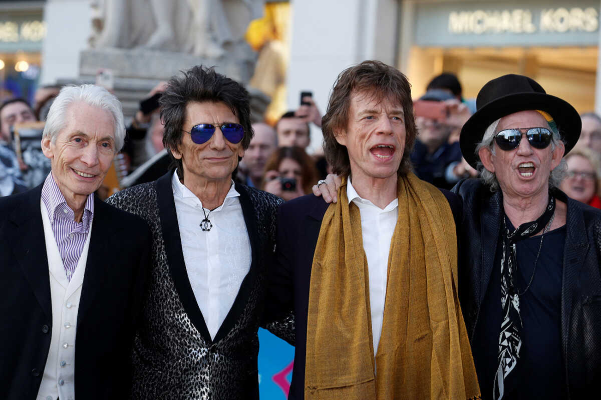 FILE PHOTO: Members of the Rolling Stones (L-R) Charlie Watts, Ronnie Wood, Mick Jagger and Keith Richards arrive for the "Exhibitionism" opening night gala at the Saatchi Gallery in London, Britain April 4, 2016. REUTERS