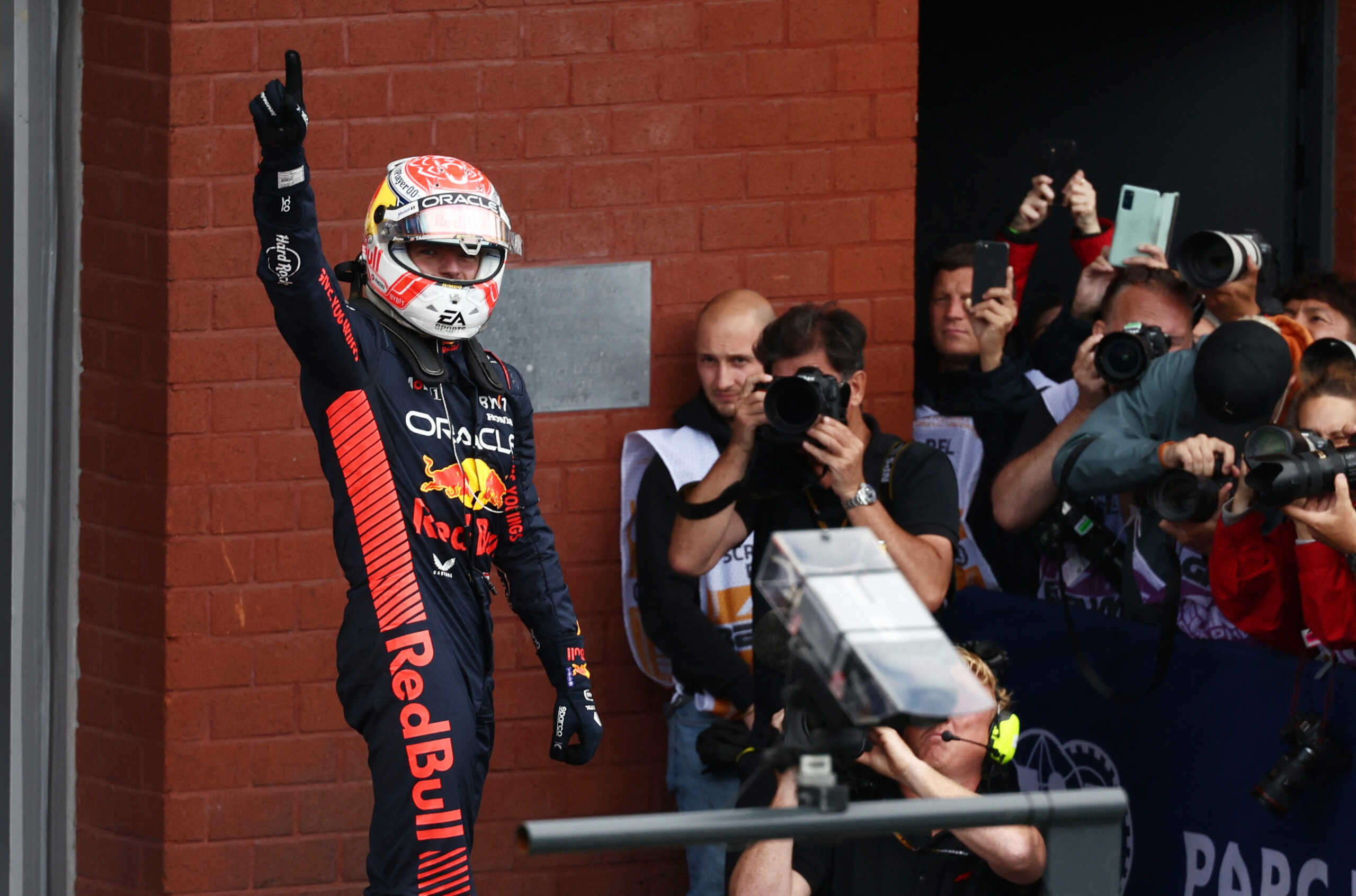 Formula One F1 - Belgian Grand Prix - Spa-Francorchamps, Spa, Belgium - July 30, 2023 Red Bull's Max Verstappen celebrates after winning the race REUTERS