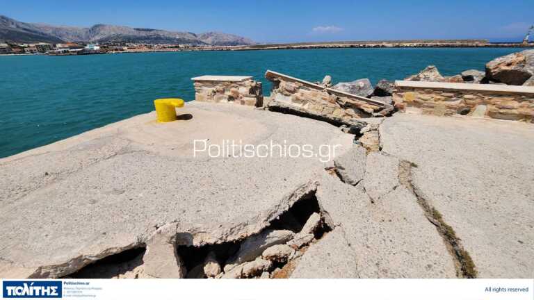 Η πρόσκρουση του «Νήσος Σάμος» διέλυσε το φανάρι εισόδου στο λιμάνι της Χίου - Φωτογραφίες και βίντεο