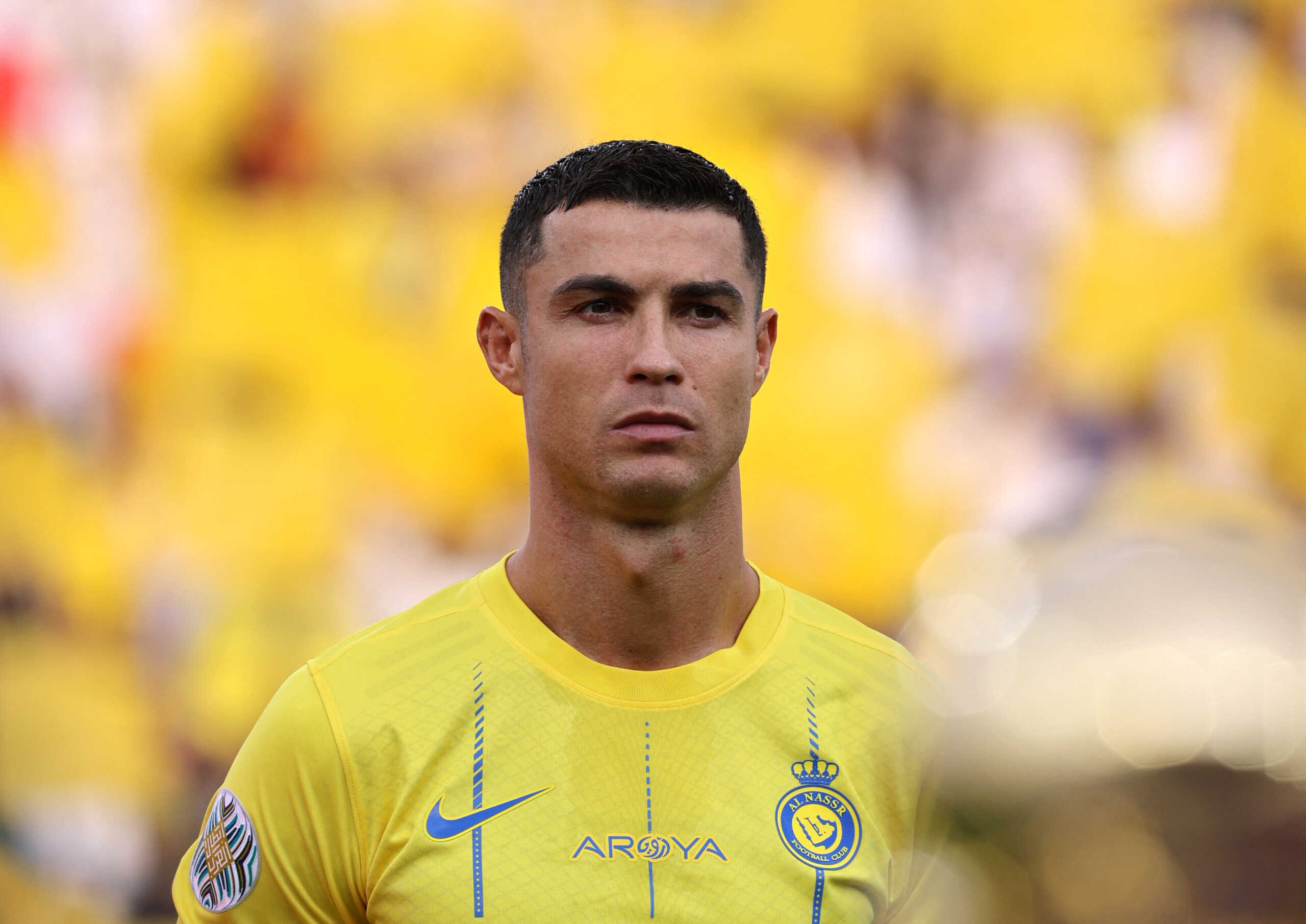 Soccer Football - Arab Club Champions Cup - Final - Al Hilal v Al Nassr - King Fahd Stadium, Taif, Saudi Arabia - August 12, 2023 Al Nassr's Cristiano Ronaldo lines up before the match  REUTERS