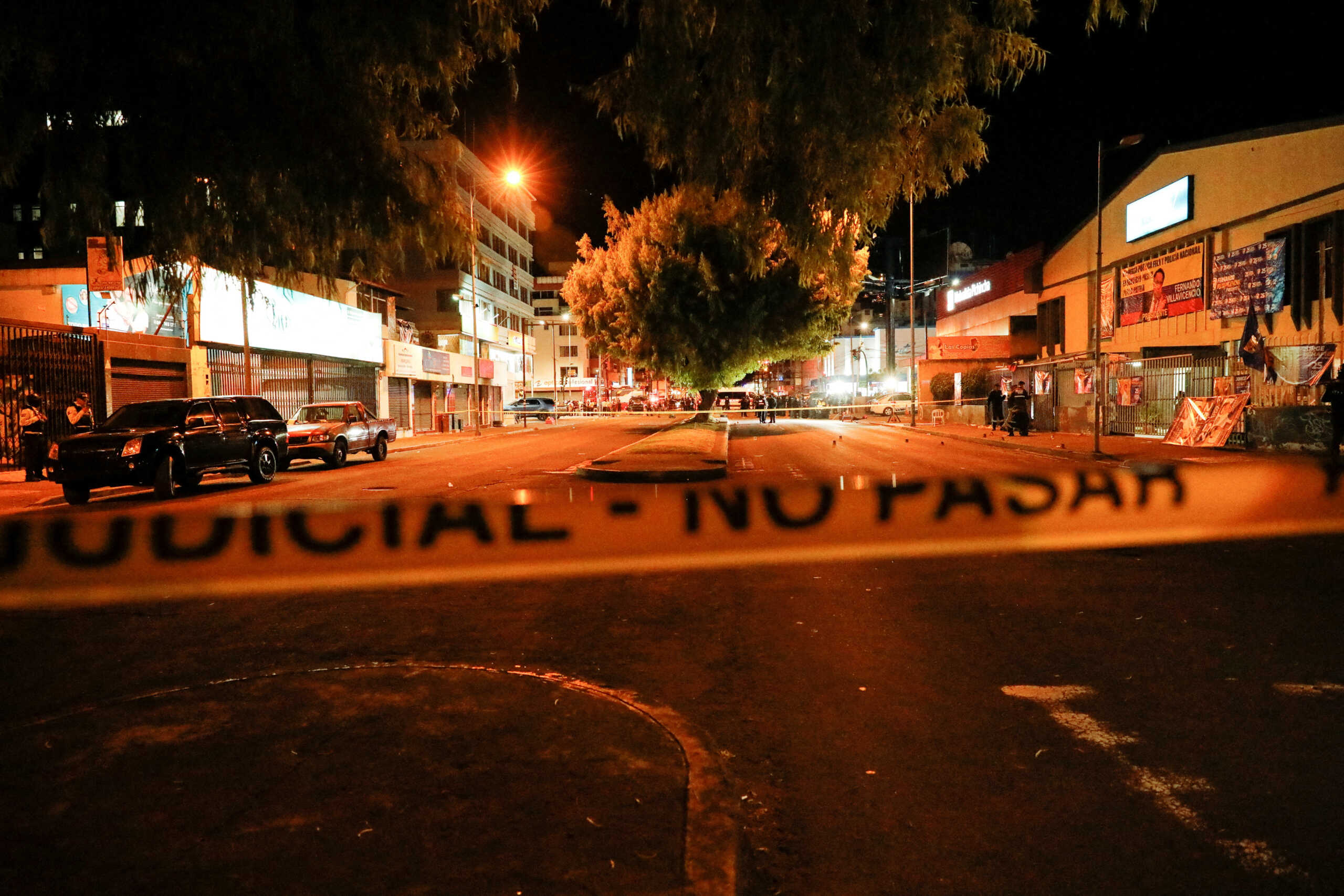 FILE PHOTO: A view of the rally site where Ecuadorean presidential candidate Fernando Villavicencio was killed at a campaign event in Quito, Ecuador August 9, 2023. REUTERS