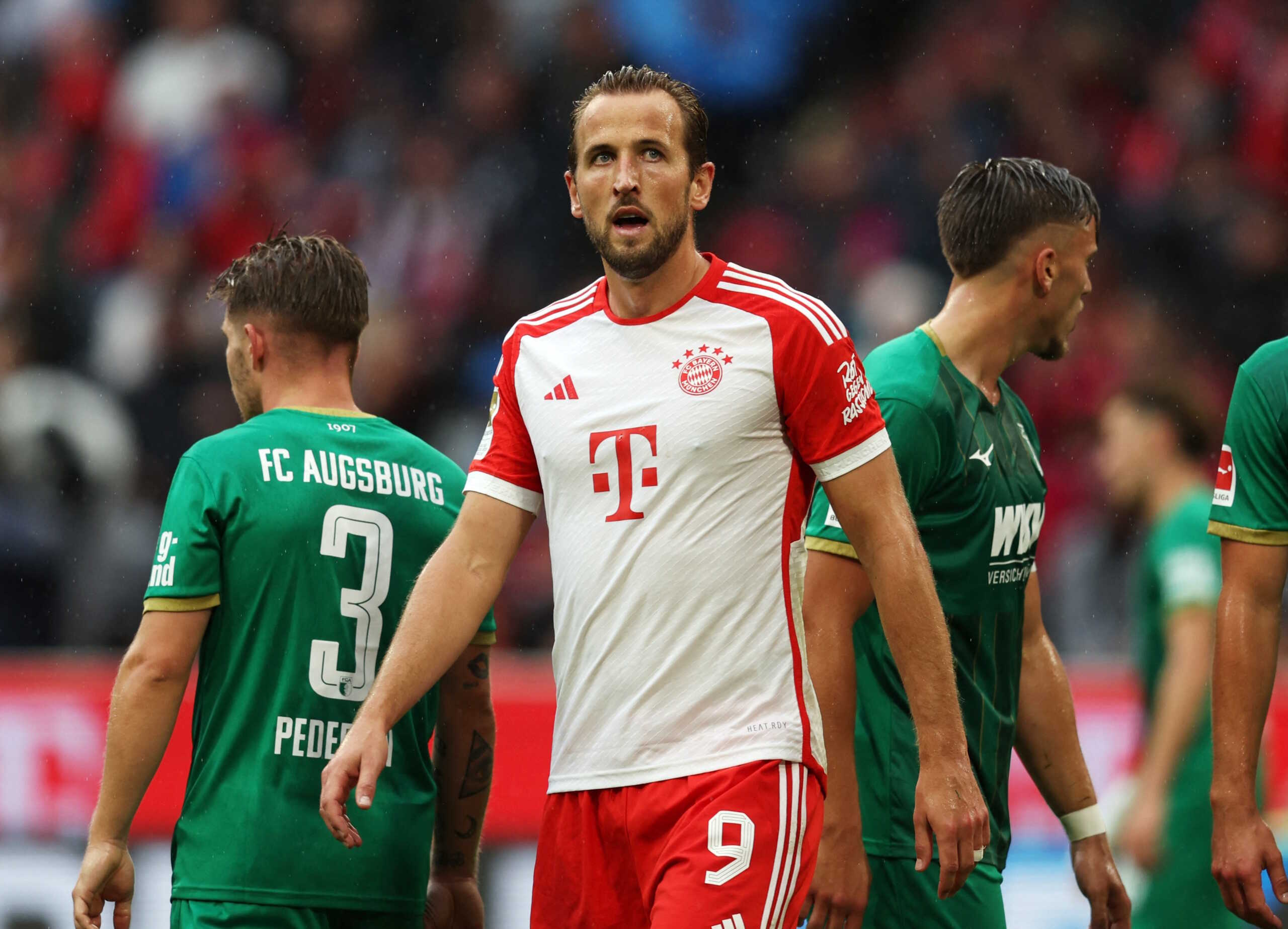 Soccer Football - Germany - Bundesliga - Bayern Munich v FC Augsburg - Allianz Arena, Munich, Germany - August 27, 2023 Bayern Munich's Harry Kane reacts REUTERS