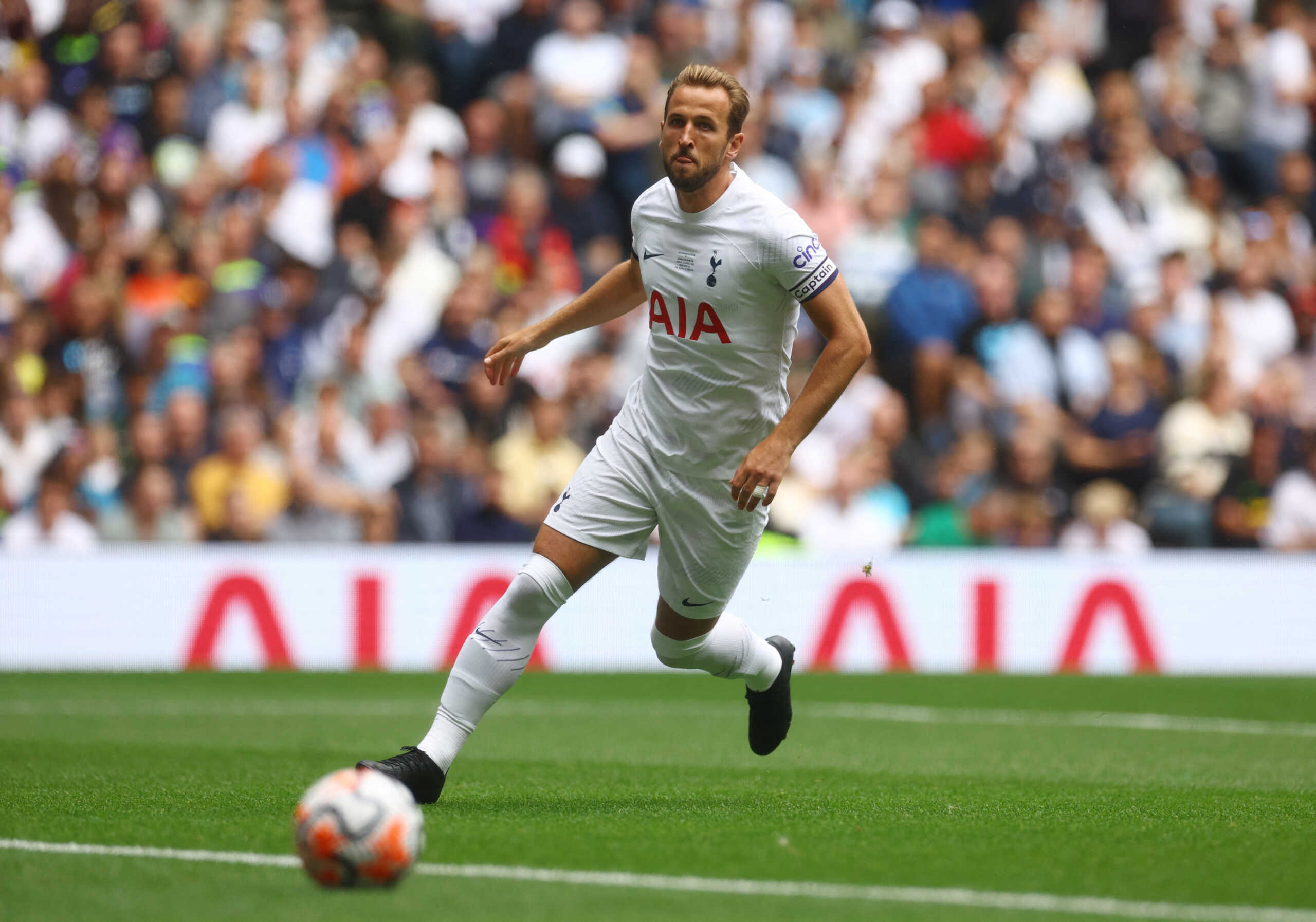 Soccer Football - Pre Season Friendly - Tottenham Hotspur v Shakhtar Donetsk - Tottenham Hotspur Stadium, London, Britain - August 6, 2023  Tottenham Hotspur's Harry Kane in action REUTERS