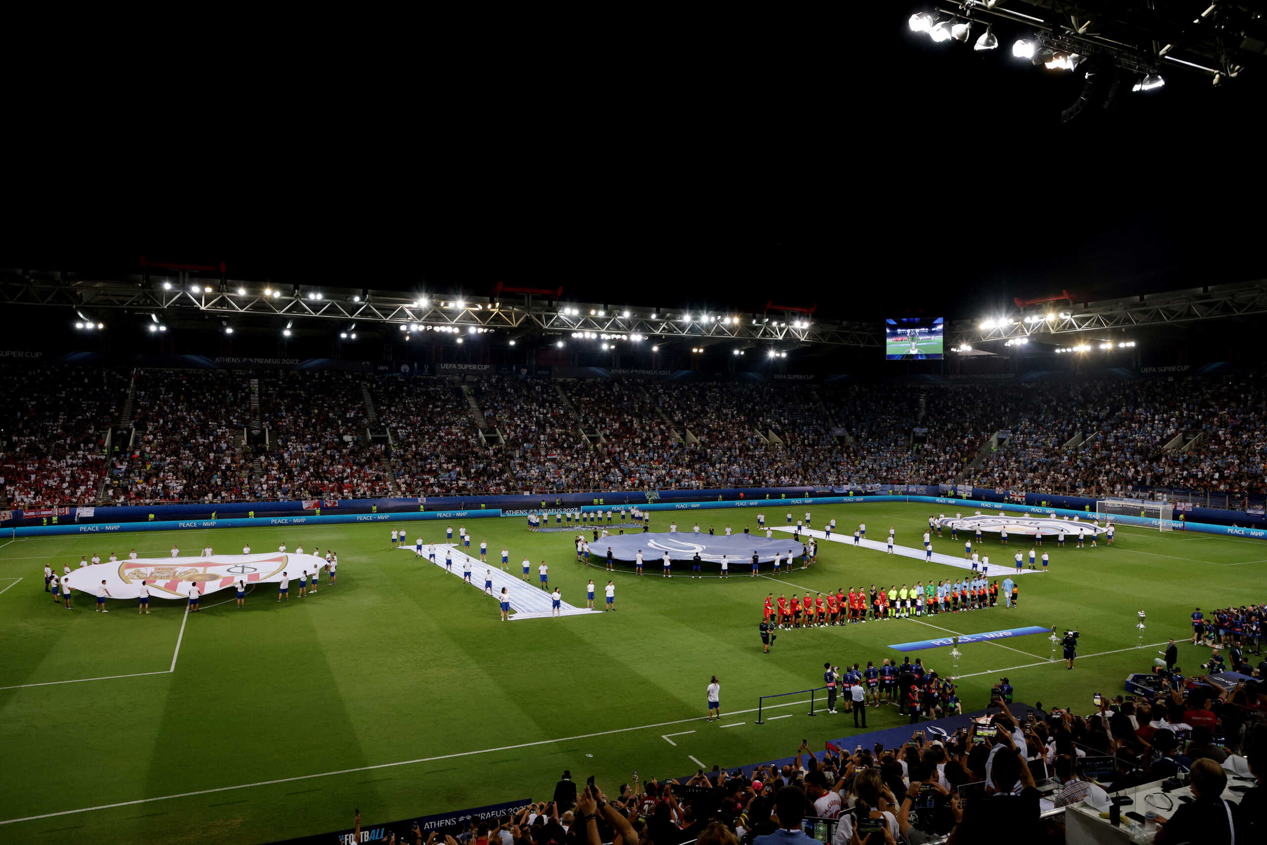 Soccer Football - UEFA Super Cup - Manchester City v Sevilla - Georgios Karaiskakis Stadium, Athens, Greece - August 16, 2023 General view inside the stadium before the match REUTERS