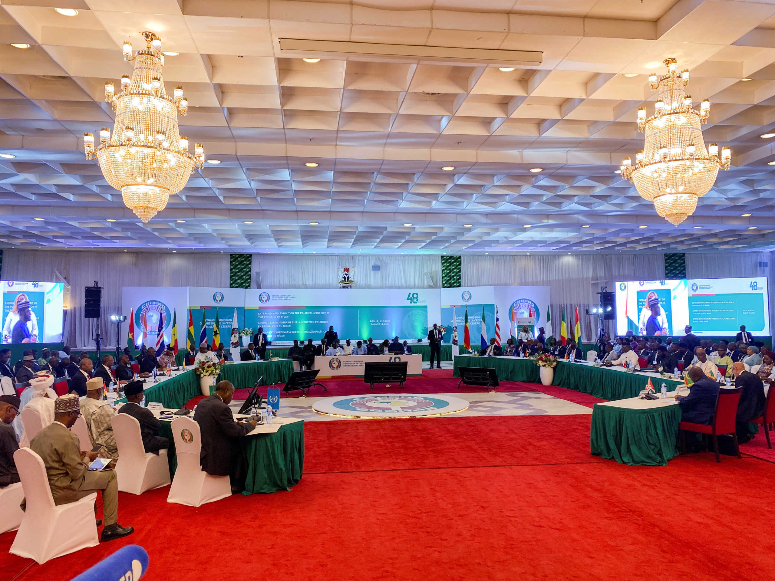 West African leaders gather for Economic Community of West African States (ECOWAS) Head of States and Government meeting in Abuja, Nigeria August 10, 2023. REUTERS