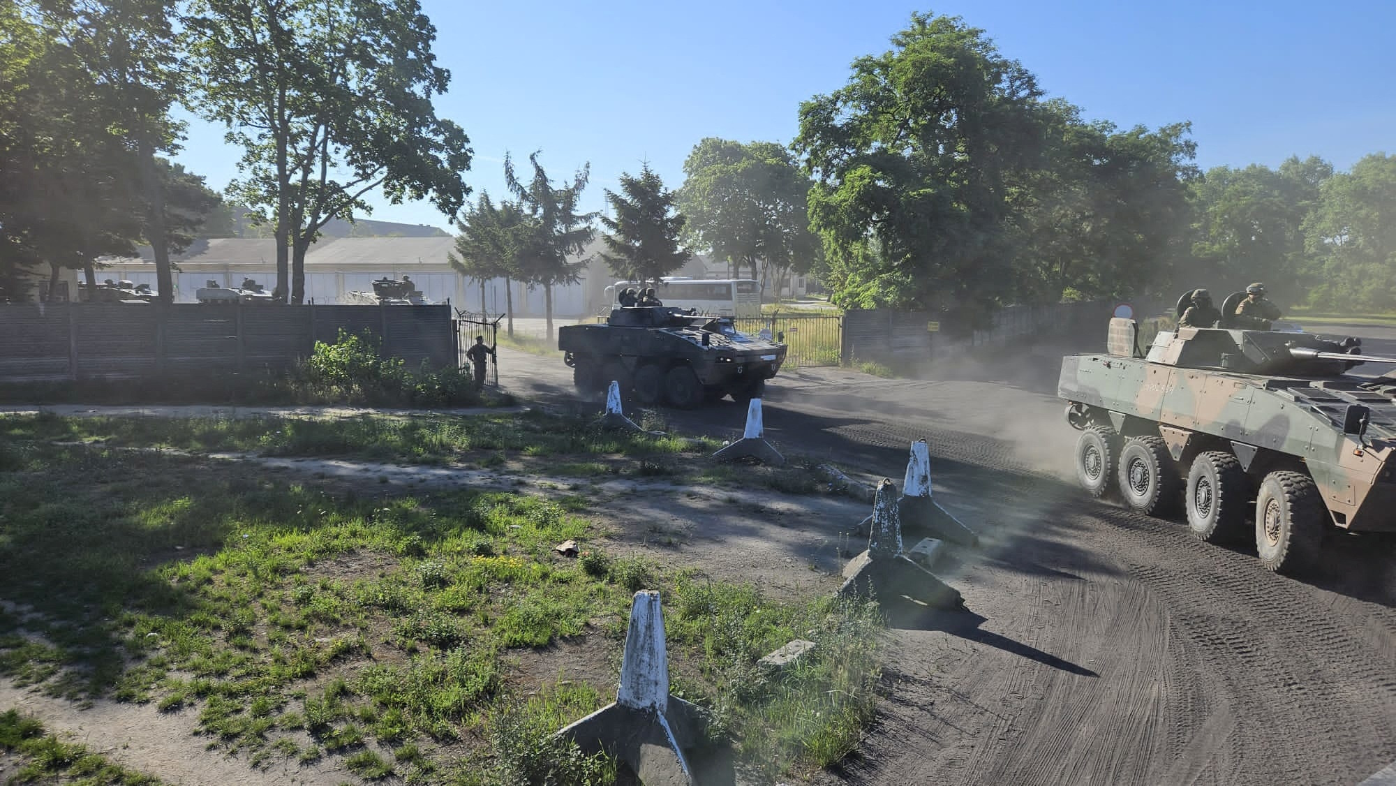 Polish army vehicles are seen while moving to the eastern border, near Szczecin, Poland, July 8, 2023. Courtesy of 12 Brygada Zmechanizowana