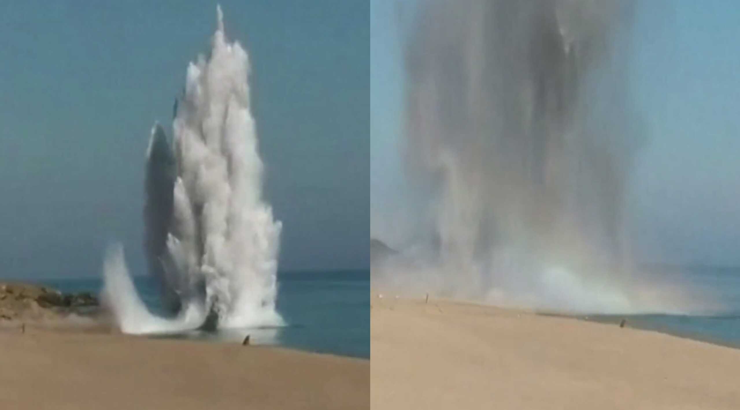 Τουρκία: Τα εντυπωσιακά πλάνα από ελεγχόμενη έκρηξη οβίδων που εντοπίστηκαν σε παραλία της Κωνσταντινούπολης