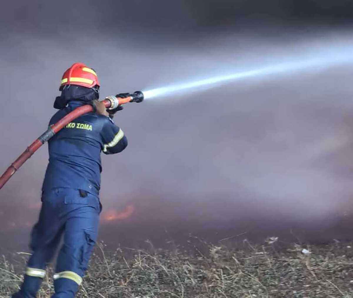 Φωτιά λόγω κεραυνού στην περιοχή Άσπρα Σπίτια στην Αρχαία Ολυμπία