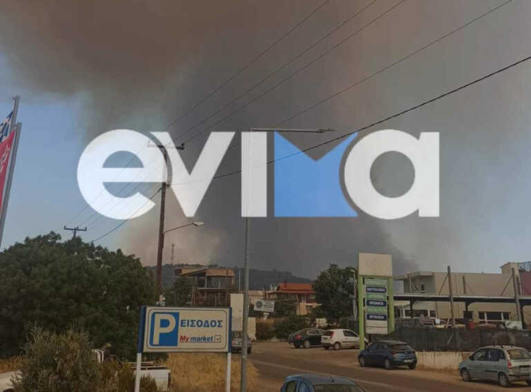 Φωτιά στην Εύβοια: Απειλούνται σπίτια στα Ψαχνά – Μήνυμα του 112