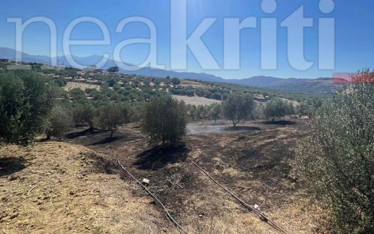 Φωτιά στο Ηράκλειο: Υπό μερικό έλεγχο η πυρκαγιά στη Γαρίπα – Κάηκαν 3 στρέμματα