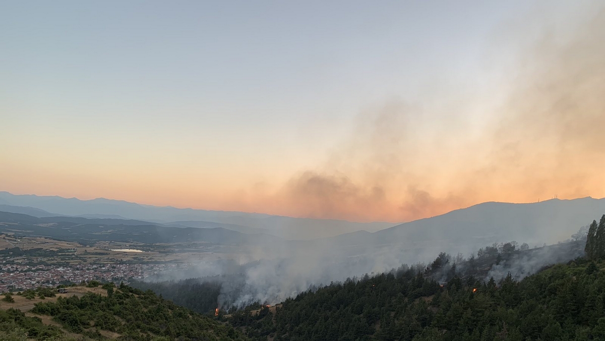 Φωτιά στα Γρεβενά: Καλύτερη η εικόνα του πύρινου μετώπου στη Δεσκάτη