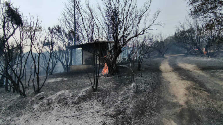 Καλύτερη η εικόνα της φωτιάς μεταξύ Άκοβα και Κόκλας στο Άργος - Βίντεο και φωτογραφίες από το μέτωπο