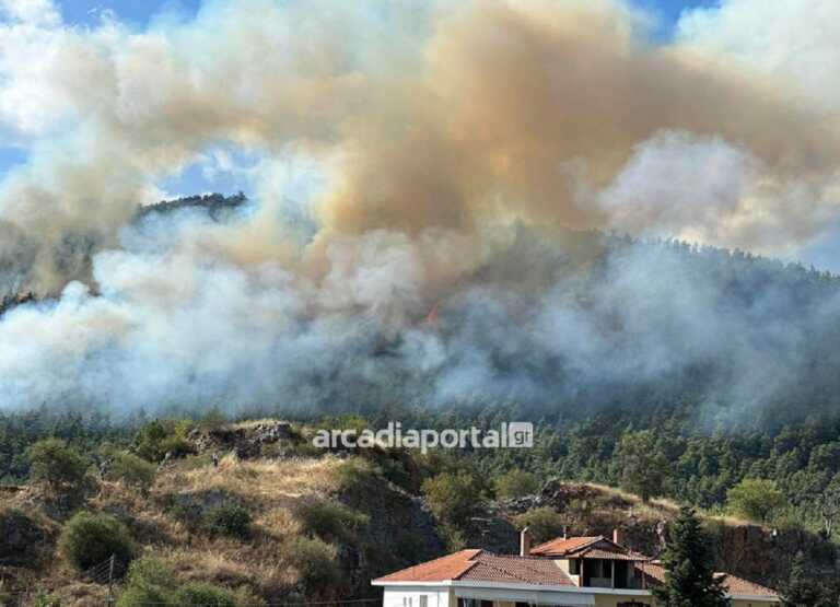 Καίγεται το δάσος πάνω από την Τρίπολη - Ενισχύονται οι πυροσβεστικές δυνάμεις