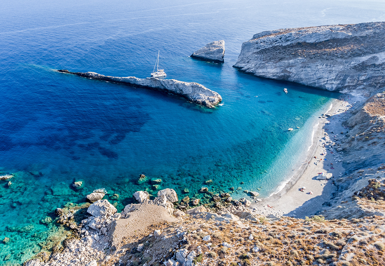 Katergo beach in Folegandros Island Cyclades Greece