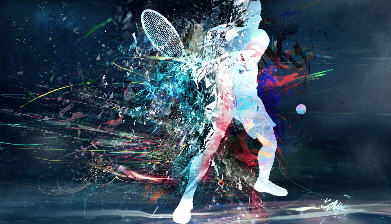 abstract tennis player
