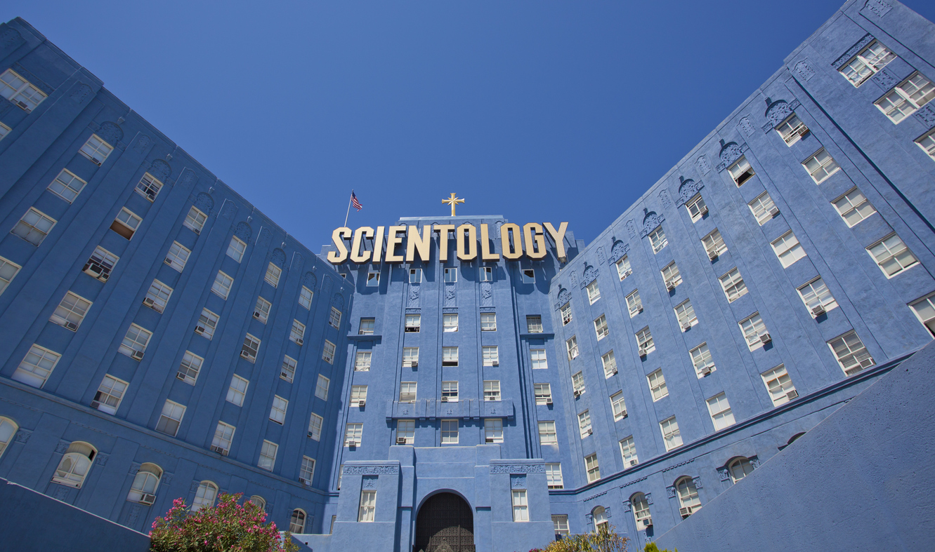 Los Angeles, USA - August 28, 2011: The Church of Scientology building in Los Angeles on Sunset Boulevard.