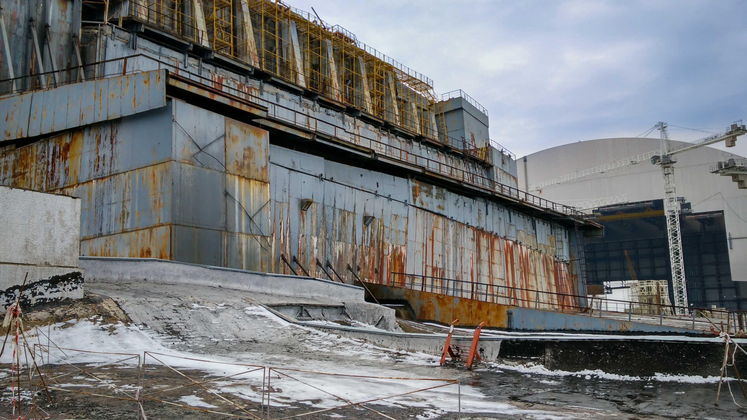 the roof of the fourth power unit of the nuclear power plant in Chernobyl after the nuclear disaster