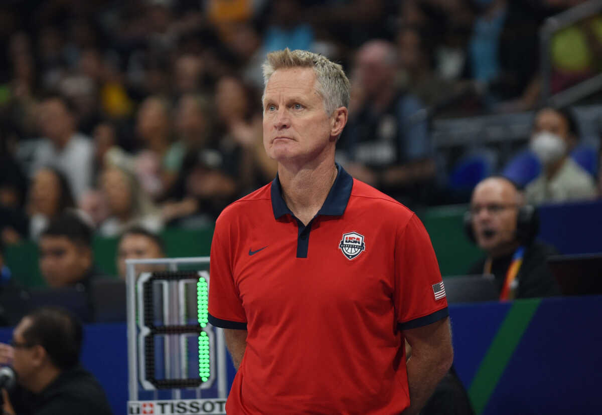 Basketball - FIBA World Cup 2023 - First Round - Group C - United States of America v New Zealand - Mall of Asia Arena, Manila, Philippines - August 26, 2023 United States coach Steve Kerr REUTERS