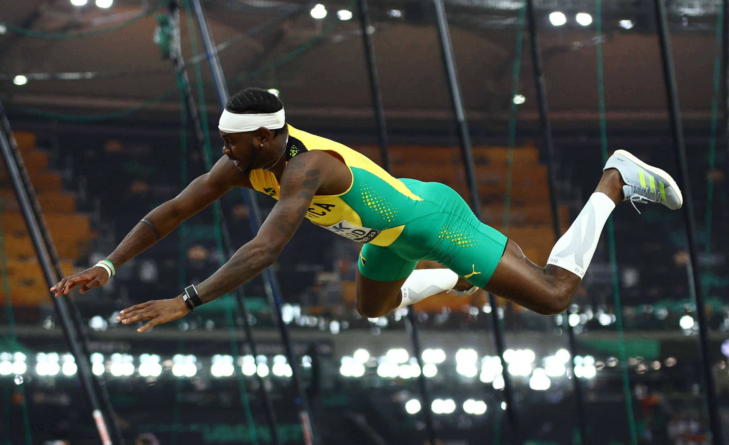 Athletics - World Athletics Championship - Men's Long Jump Final - National Athletics Centre, Budapest, Hungary - August 24, 2023 Jamaica's Carey McLeod in action during the final REUTERS