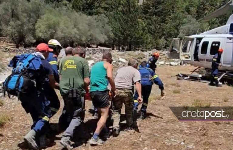 Διασωληνωμένος σε σταθερή κατάσταση ο 45χρονος που ακρωτηριάστηκε από πτώση βράχου στο Φαράγγι της Σαμαριάς