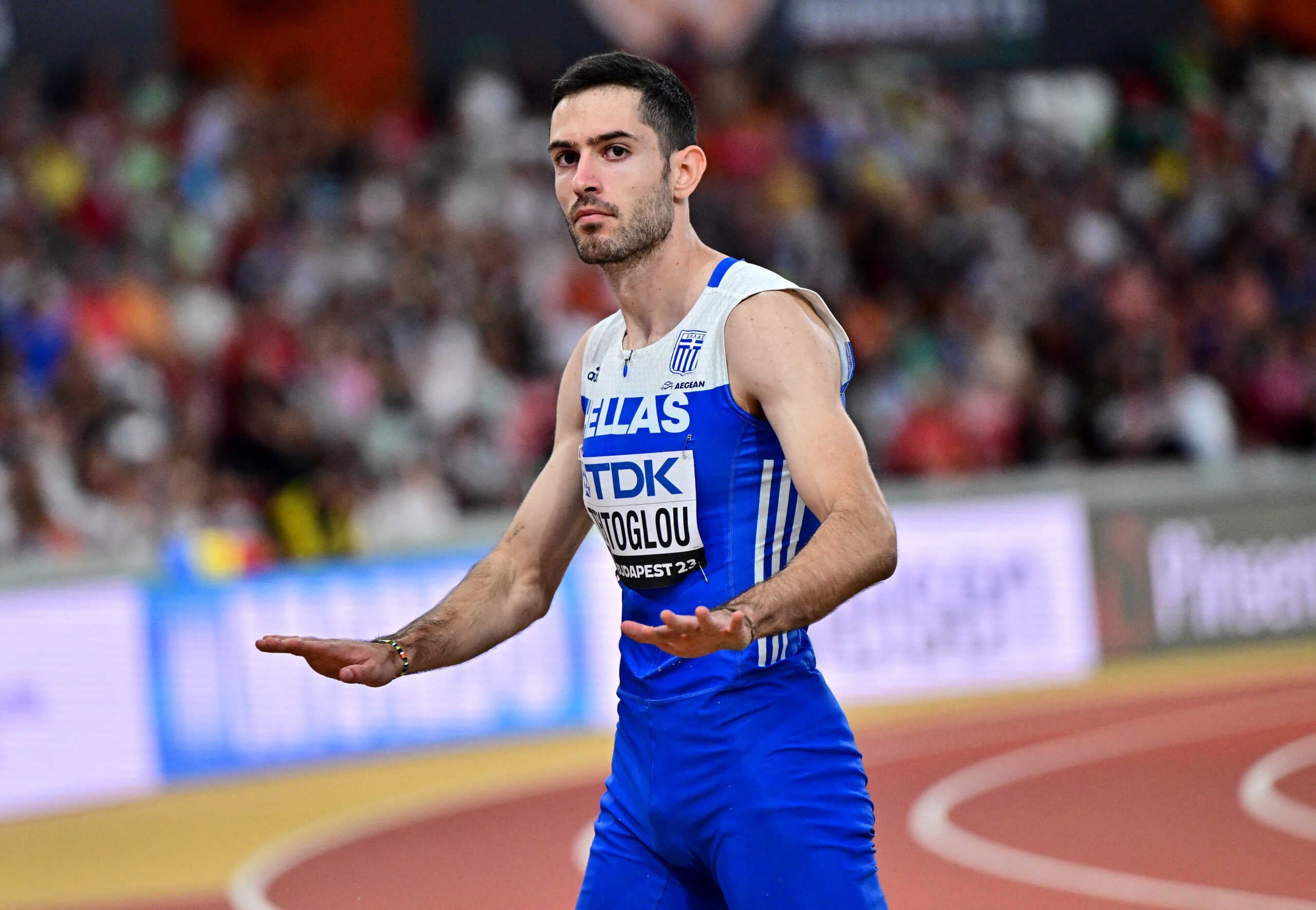 Athletics - World Athletics Championship - Men's Long Jump Final - National Athletics Centre, Budapest, Hungary - August 24, 2023 Greece's Miltiadis Tentoglou in action during the final REUTERS