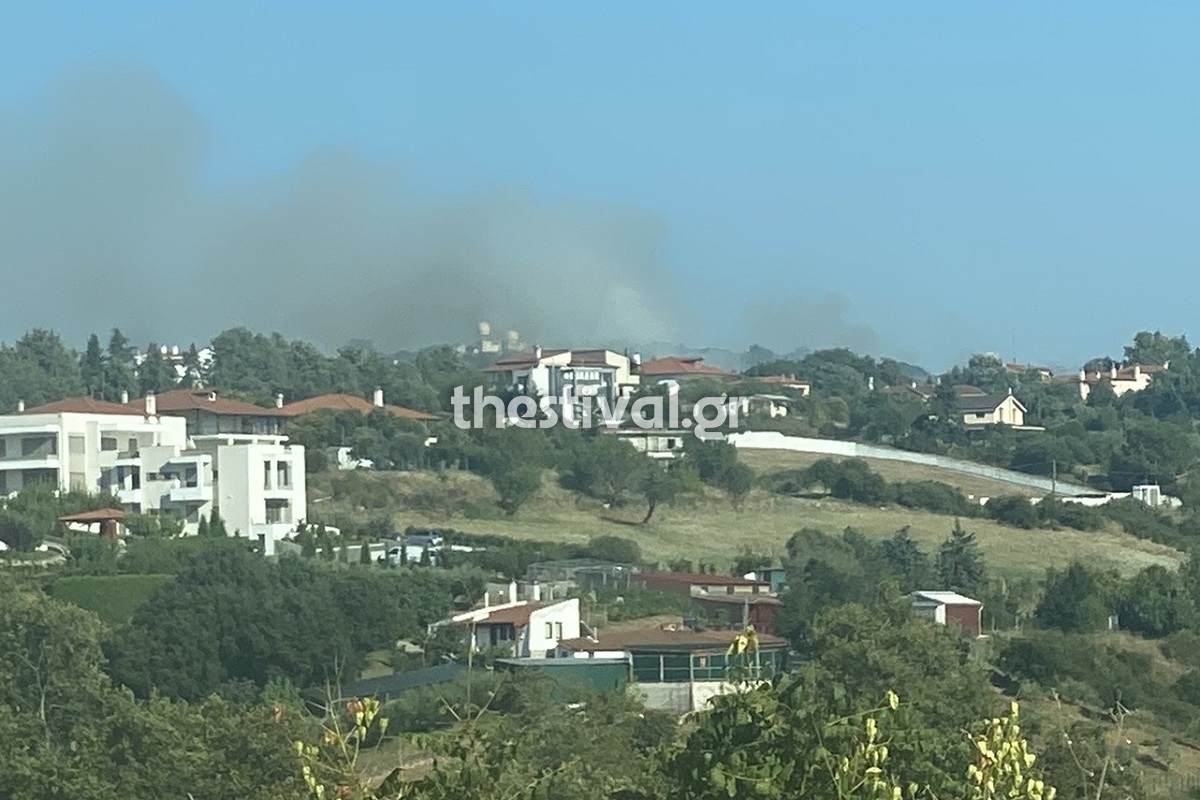 Φωτιά στο Φίλυρο Θεσσαλονίκης σε σημείο με διάσπαρτα σπίτια